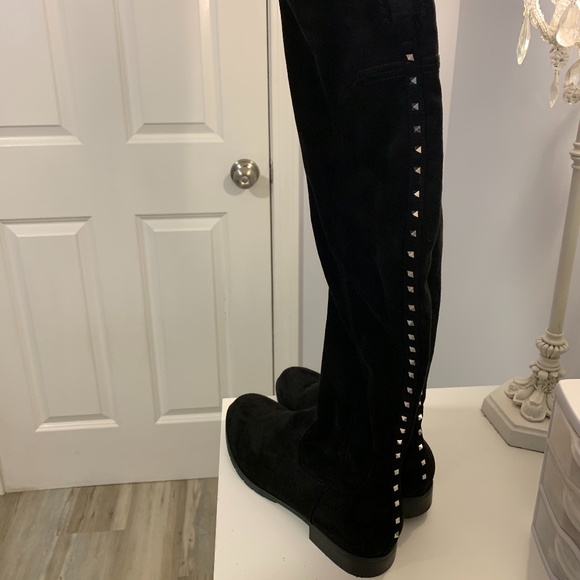 NWOT Marc Fisher Black Suede Knee High Boots - Picture 2 of 12